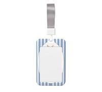 Woshuwo Funda para tarjetas de identificación de plástico duro con diseño de conejito haciendo ballet, diseño minimalista de acuarela