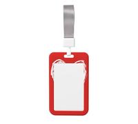 Woshuwo Funda para tarjetas de identificación de plástico duro con diseño de corazón blanco sobre rojo, protector de etiqueta de nombre para enfermeras y oficina
