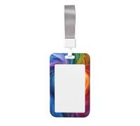 Woshuwo Funda para tarjetas de identificación de plástico duro con diseño de corazón y arco iris, diseño abstracto de arco iris, protector para enfermeras y oficina