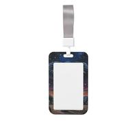 Woshuwo Funda para tarjetas de identificación de plástico duro con diseño de elefante por la noche, protector de etiqueta de nombre para enfermeras y oficina