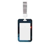 Woshuwo Funda para tarjetas de identificación de plástico duro con diseño de faroles góticos a lo largo del camino nevado para enfermeras y oficina