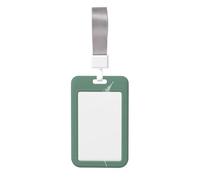 Woshuwo Funda para tarjetas de identificación de plástico duro con diseño de hojas de helecho verde salvia botánica, protector de etiqueta de nombre para enfermeras y oficina
