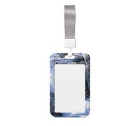 Woshuwo Funda para tarjetas de identificación de plástico duro con diseño de leopardo de nieve en invierno, diseño de animales salvajes, protector de etiqueta de nombre para enfermeras y oficina