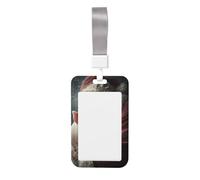 Woshuwo Funda para tarjetas de identificación de plástico duro con diseño de Papá Noel, abrazando a mascotas, cerdo, protector para enfermeras y oficina