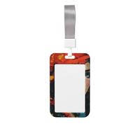 Woshuwo Funda para tarjetas de identificación de plástico duro con diseño de pelo rojo para niñas, protector de etiqueta de nombre para enfermeras y oficina