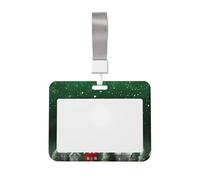 Woshuwo Funda para tarjetas de identificación de plástico duro con diseño de pueblo de Navidad de invierno, protector de etiqueta de nombre para enfermeras y oficina