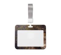 Woshuwo Funda para tarjetas de identificación de plástico duro con diseño de tres bonitos fantasmas en el antiguo acantilado deslizante, protector de etiqueta de nombre para enfermeras y oficina