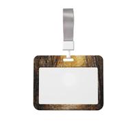 Woshuwo Funda para tarjetas de identificación de plástico duro con diseño de tres fantasmas blancos caminando en el bosque otoñal, protector de etiqueta de nombre para enfermeras y oficina