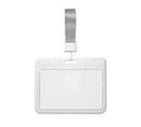 Woshuwo Funda para tarjetas de identificación de plástico duro con fondo blanco profundo, protector de etiqueta de nombre para enfermeras y oficina