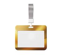 Woshuwo Funda para tarjetas de identificación de plástico duro con fondo degradado dorado para tarjetas de trabajo, protector de etiqueta de nombre para enfermeras y oficina