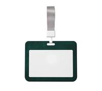 Woshuwo Funda para tarjetas de identificación de plástico duro con fondo verde oscuro profundo, protector de etiqueta de nombre para enfermeras y oficina