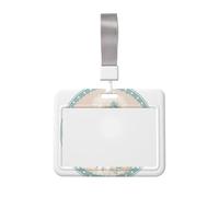 Woshuwo Funda para tarjetas de identificación de plástico duro con lazos azul claro, protector de etiqueta de nombre para enfermeras y oficina