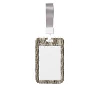 Woshuwo Funda para tarjetas de identificación de plástico duro de tejido de punto marrón neutro para tarjetas de trabajo, protector de nombre para enfermeras y oficina