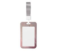 Woshuwo Funda para tarjetas de identificación de plástico duro, diseño de campana dorada grande con cinta deslizante, protector de etiqueta de nombre para enfermeras y oficina