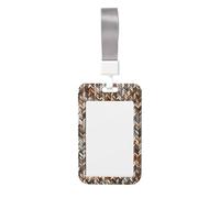 Woshuwo Funda para tarjetas de identificación de plástico duro, diseño de trazos entrelazados, color beige, protector de etiqueta de nombre para enfermeras y oficina