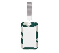 Woshuwo Funda para tarjetas de identificación de plástico duro, diseño minimalista, bohemio, verde oscuro, blanco, grande, protector de etiquetas de nombre para enfermeras y oficina