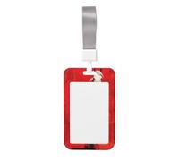Woshuwo Funda para tarjetas de identificación deslizante de plástico duro con diseño de caballo blanco sobre rojo, protector de etiqueta de nombre para enfermeras y oficina