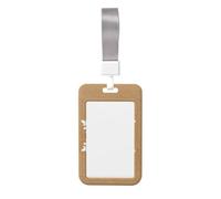 Woshuwo Funda para tarjetas de identificación deslizante de plástico duro con diseño de copo de nieve blanco sobre marrón claro, protector de etiqueta de nombre para enfermeras y oficina