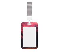 Woshuwo Funda para tarjetas de identificación deslizante de plástico duro con diseño de fantasías rosas en un columpio, para enfermeras y oficina