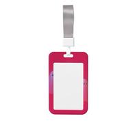 Woshuwo Funda para tarjetas de identificación deslizante de plástico duro con diseño de fantasmas en rojo, protector de etiqueta de nombre para enfermeras y oficina