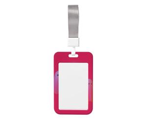 Woshuwo Funda para tarjetas de identificación deslizante de plástico duro con diseño de fantasmas en rojo, protector de etiqueta de nombre para enfermeras y oficina