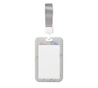 Woshuwo Funda para tarjetas de identificación deslizante de plástico duro con diseño de medusas con arco iris y colores pastel, protector de etiqueta de nombre para enfermeras y oficina