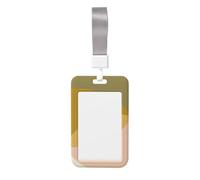 Woshuwo Funda para tarjetas de identificación deslizante de plástico duro con formas geométricas abstractas de mediados de siglo, color verde oliva, protector de etiqueta de nombre para enfermeras y