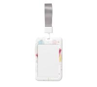 Woshuwo Funda protectora de plástico duro con diseño de boca sonriente con dientes blancos para tarjetas de identificación, diseño de acuarela