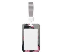 Woshuwo Funda protectora de plástico duro con diseño de esqueleto con vestido rosa y capa negra para tarjetas de identificación, protector de nombre para enfermeras y oficina