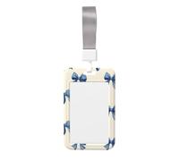 Woshuwo Funda protectora de plástico duro con diseño de lazos azules para tarjetas de trabajo, para enfermeras y oficina