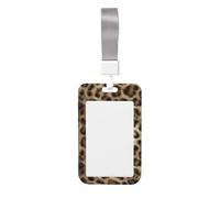 Woshuwo Funda protectora de plástico duro con diseño de pelo de leopardo para tarjetas de identificación, protector de nombre para enfermeras y oficina