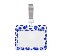 Woshuwo Funda protectora de plástico duro con estampado de leopardo azul para tarjetas de trabajo, para enfermeras y oficina