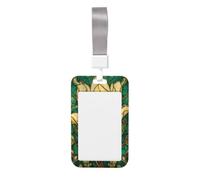 Woshuwo Funda protectora de plástico duro para tarjetas de identificación con diseño de flor de magnolia individual de vidrieras, protector de etiqueta de nombre para enfermeras y oficina