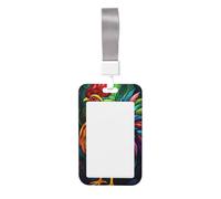Woshuwo Funda protectora de plástico duro para tarjetas de identificación con diseño de gallo con vidrieras, protector de etiqueta de nombre para enfermeras y oficina