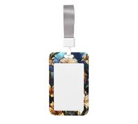 Woshuwo Funda protectora de plástico duro para tarjetas de identificación con diseño de lirios de perro, con vidrieras, para enfermeras y oficina