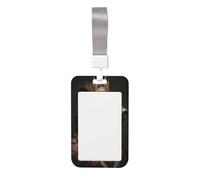 Woshuwo Funda protectora de plástico duro para tarjetas de identificación con diseño de oso negro en atuendo real, corona adornada, para enfermeras y oficina
