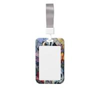 Woshuwo Funda protectora de plástico duro para tarjetas de identificación con diseño de perro, diseño floral de vidrieras, para enfermeras, oficina