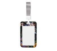 Woshuwo Funda protectora de plástico duro para tarjetas de identificación con diseño de perro, diseño floral, diseño de vidrieras, para enfermeras y oficina