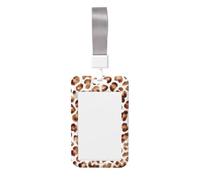 Woshuwo Funda protectora de plástico duro para tarjetas de identificación con estampado de leopardo en acuarela y puntos marrones, protector para enfermeras y oficina