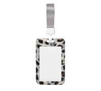 Woshuwo Funda protectora de plástico duro para tarjetas de identificación con estampado de leopardo y puntos negros sobre blanco, para enfermeras y oficina