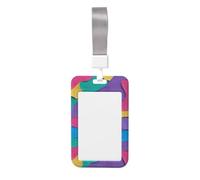 Woshuwo Funda protectora de plástico duro para tarjetas de identificación con formas onduladas fluidas en colores, para enfermeras y oficina