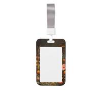 Woshuwo Funda protectora de plástico duro para tarjetas de identificación con texto en inglés "Reading in the Flower Garden" para enfermeras y oficina