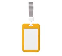Woshuwo Funda protectora de plástico duro para tarjetas de identificación, diseño de cabeza de ganso blanco sobre amarillo