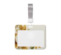 Woshuwo Funda protectora de plástico duro para tarjetas de identificación, diseño de calabazas blancas y hojas de otoño, diseño de acuarela