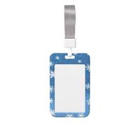 Woshuwo Funda protectora de plástico duro para tarjetas de identificación, diseño de copos de nieve blancos de dibujos animados
