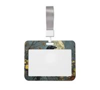 Woshuwo Funda protectora de plástico duro para tarjetas de identificación, diseño de cuervo sentado en una rama para enfermeras y oficina