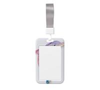 Woshuwo Funda protectora de plástico duro para tarjetas de identificación, diseño de delfín con arco iris, colores pastel, para enfermeras, oficina
