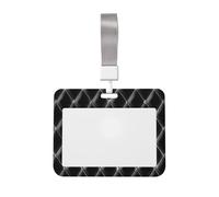 Woshuwo Funda protectora de plástico duro para tarjetas de identificación, diseño de diamantes negros y plateados, para enfermeras y oficina