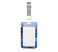 Woshuwo Funda protectora de plástico duro para tarjetas de identificación, diseño de escena de invierno nevado, protector de etiqueta de nombre para enfermeras y oficina