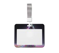 Woshuwo Funda protectora de plástico duro para tarjetas de identificación, diseño de esqueleto de arco iris neón bailando, protector para enfermeras y oficina